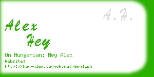 alex hey business card